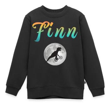 FINN - Schöner Jungen Name mit Dinosaurier - Kinder Premium Organic Sweatshirt - Schwarz - Vorne - AI Model Kid Female (0cm)