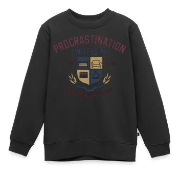Prokrastination University - Aufschieberitis Desig - Kinder Premium Organic Sweatshirt - Schwarz - Vorne - AI Model Kid Female (0cm)