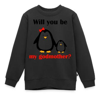 Aimerais-tu être ma marraine ? - Sweat Premium enfant bio - noir - Devant - AI Model Kid Female (0cm)