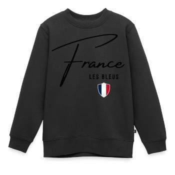 Flagge Frankreichs, französischer Stolz - Kinder Premium Organic Sweatshirt - Schwarz - Vorne - AI Model Kid Female (0cm)