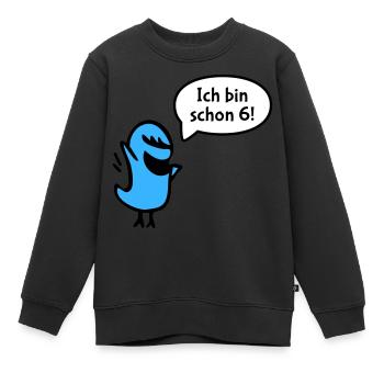 Ich bin schon sechs - Kinder Premium Organic Sweatshirt - Schwarz - Vorne - AI Model Kid Female (0cm)
