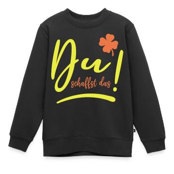 Du schaffst das! - Mut machen - Glücksbringer - Kinder Premium Organic Sweatshirt - Schwarz - Vorne - AI Model Kid Female (0cm)