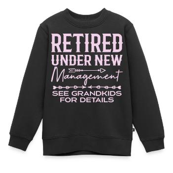 Unter neuer Leitung in den Ruhestand getreten Siehe Enkelkinder - Kinder Premium Organic Sweatshirt - Schwarz - Vorne - AI Model Kid Female (0cm)