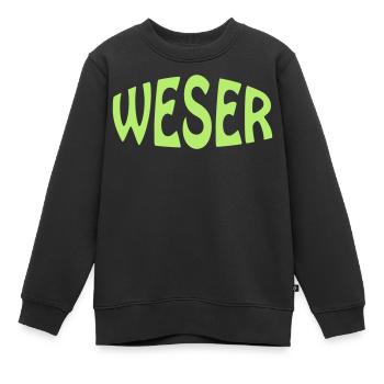 WESER - Kinder Premium Organic Sweatshirt - Schwarz - Vorne - AI Model Kid Female (0cm)