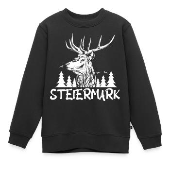 Styrie - Sweat Premium enfant bio - noir - Devant - AI Model Kid Female (0cm)