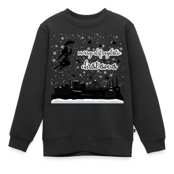 califragi xmas WOB - Kinder Premium Organic Sweatshirt - Schwarz - Vorne - AI Model Kid Female (0cm)