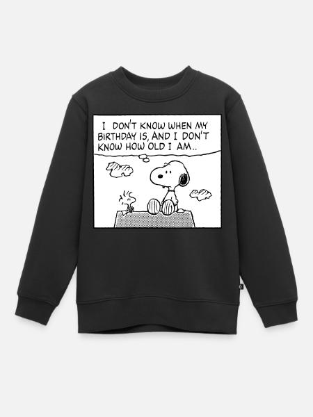 Design Anniversaire Peanuts Avec Citation - Sweat Premium enfant bio - noir