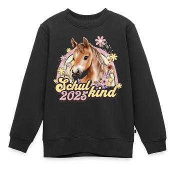 School Child 2025 Horse School Enrollment School Student - Kids Premium Organic Sweatshirt - black - Front - AI Model Kid Female (0cm)