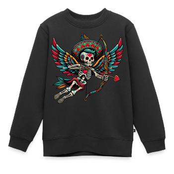 La flèche de Cupidon rassemble les cœurs - Sweat Premium enfant bio - noir - Devant - AI Model Kid Female (0cm)