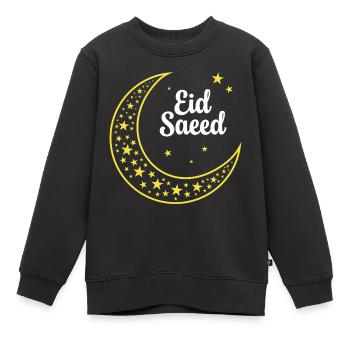 Eid Saeed - Kids Premium Organic Sweatshirt - black - Front - AI Model Kid Female (0cm)