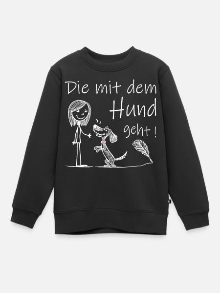Qui va avec le chien ! - Sweat Premium enfant bio - noir