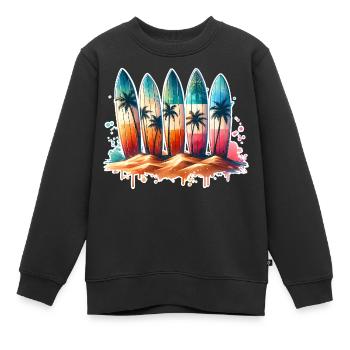 Surfeurs - Sweat Premium enfant bio - noir - Devant - AI Model Kid Female (0cm)