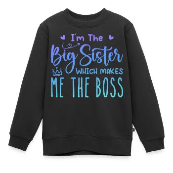 Ich bin die große Schwester - Kinder Premium Organic Sweatshirt - Schwarz - Vorne - AI Model Kid Female (0cm)