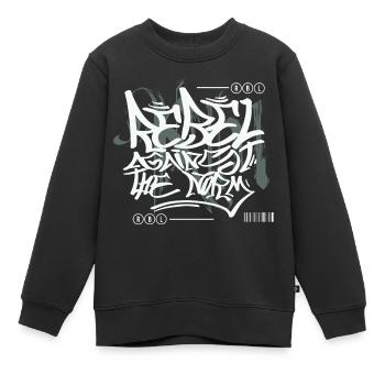 Graffiti urbain streetwear - Sweat Premium enfant bio - noir - Devant - AI Model Kid Female (0cm)