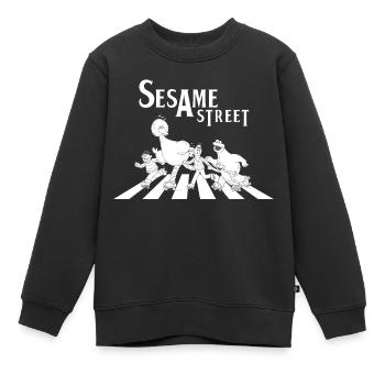 Sesamstraße Design Zebrastreifen Klassiker - Kinder Premium Organic Sweatshirt - Schwarz - Vorne - AI Model Kid Female (0cm)
