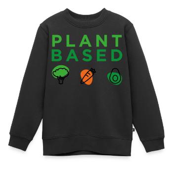 Plant Based - Kids Premium Organic Sweatshirt - black - Front - AI Model Kid Female (0cm)