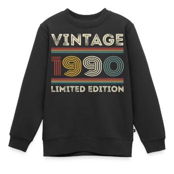 1990 Geburtstag 1990 Retro 1990 Geschenk 1990 - Kinder Premium Organic Sweatshirt - Schwarz - Vorne - AI Model Kid Female (0cm)