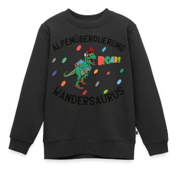 Alpenüberquerung E5 mit Kind (Kinder) - Dino - Kinder Premium Organic Sweatshirt - Schwarz - Vorne - AI Model Kid Female (0cm)