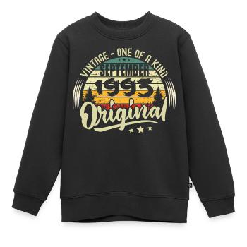September 1993 Anniversary 1993 September 1993 - Kids Premium Organic Sweatshirt - black - Front - AI Model Kid Female (0cm)