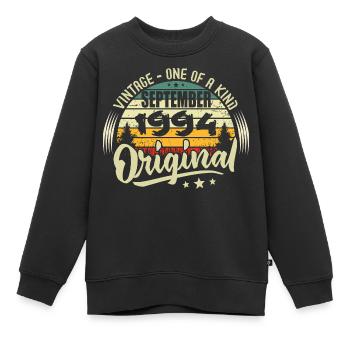 September 1994 Jubiläum 1994 September 1994 - Kinder Premium Organic Sweatshirt - Schwarz - Vorne - AI Model Kid Female (0cm)