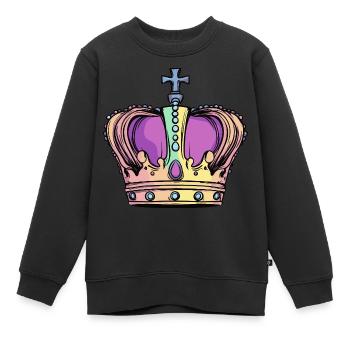 Couronne - Sweat Premium enfant bio - noir - Devant - AI Model Kid Female (0cm)