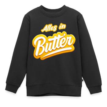 Alles in Butter - Kinder Premium Organic Sweatshirt - Schwarz - Vorne - AI Model Kid Female (0cm)