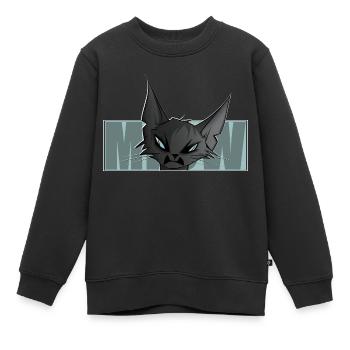 coole Katze, Comic, Katzenmotiv, Meow, T-Shirt - Kinder Premium Organic Sweatshirt - Schwarz - Vorne - AI Model Kid Female (0cm)