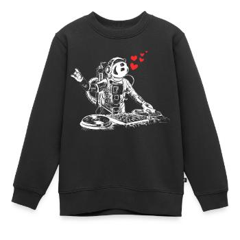Musique | J'aime la musique - Sweat Premium enfant bio - noir - Devant - AI Model Kid Female (0cm)