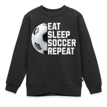 MANGEZ DORMIR SOCCER RÉPÉTER - Sweat Premium enfant bio - noir - Devant - AI Model Kid Female (0cm)