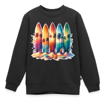 Surfeurs - Sweat Premium enfant bio - noir - Devant - AI Model Kid Female (0cm)