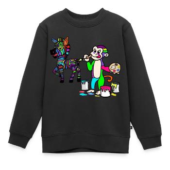 Enfant, Enfants, Enfant En Bas Âge, Jardin D’enfants, Enfant D’école - Sweat Premium enfant bio - noir - Devant - AI Model Kid Female (0cm)