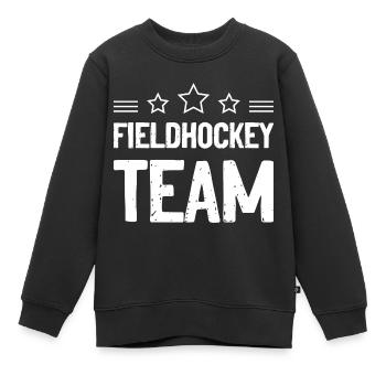 Feldhockey Team Mannschaft - Kinder Premium Organic Sweatshirt - Schwarz - Vorne - AI Model Kid Female (0cm)