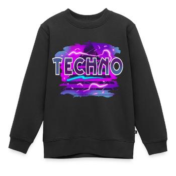 Techno - Kinder Premium Organic Sweatshirt - Schwarz - Vorne - AI Model Kid Female (0cm)