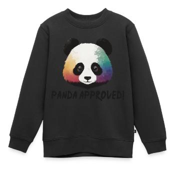 Panda Bär Love Liebe Kinder Panda approved - Kinder Premium Organic Sweatshirt - Schwarz - Vorne - AI Model Kid Female (0cm)
