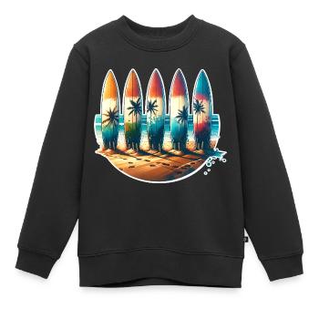 Surfeurs - Sweat Premium enfant bio - noir - Devant - AI Model Kid Female (0cm)