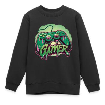 Gamer - Kinder Premium Organic Sweatshirt - Schwarz - Vorne - AI Model Kid Female (0cm)