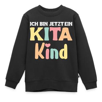 Je suis maintenant un enfant de la garderie 2025 Kita Start - Sweat Premium enfant bio - noir - Devant - AI Model Kid Female (0cm)
