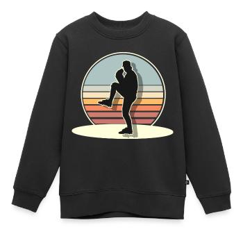 Baseball - Kinder Premium Organic Sweatshirt - Schwarz - Vorne - AI Model Kid Female (0cm)