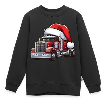 Sattelschlepper Weihnachtsmann - Kinder Premium Organic Sweatshirt - Schwarz - Vorne - AI Model Kid Female (0cm)