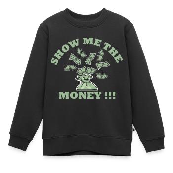 Conception d’argent d’exposition pour les professionnels à revenu élevé - Sweat Premium enfant bio - noir - Devant - AI Model Kid Female (0cm)