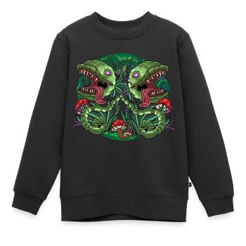 Cadeau de jardinier de plantes carnivores - Sweat Premium enfant bio - noir - Devant - AI Model Kid Female (0cm)