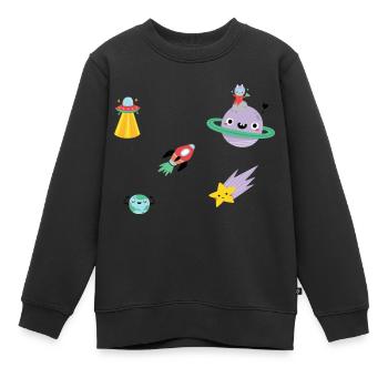 Space - Kinder Premium Organic Sweatshirt - Schwarz - Vorne - AI Model Kid Female (0cm)