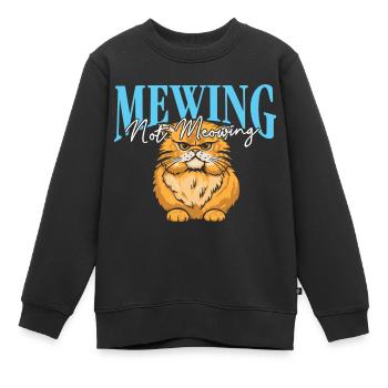 Miauler Pas Miauler Drôle Chat Meme Mâchoire - Sweat Premium enfant bio - noir - Devant - AI Model Kid Female (0cm)