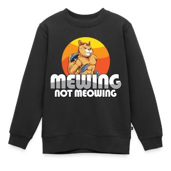 Drôle Chat Meme Miaulant Pas Miaulement Mâchoire - Sweat Premium enfant bio - noir - Devant - AI Model Kid Female (0cm)