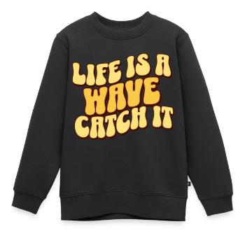 Kitesurf Kitesurfer Kiteboard - Kinder Premium Organic Sweatshirt - Schwarz - Vorne - AI Model Kid Female (0cm)