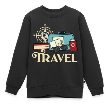 Voyager - Sweat Premium enfant bio - noir - Devant - AI Model Kid Female (0cm)
