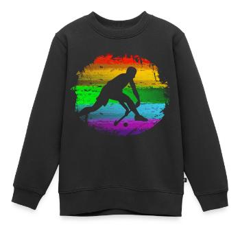 Hockey - Kinder Premium Organic Sweatshirt - Schwarz - Vorne - AI Model Kid Female (0cm)