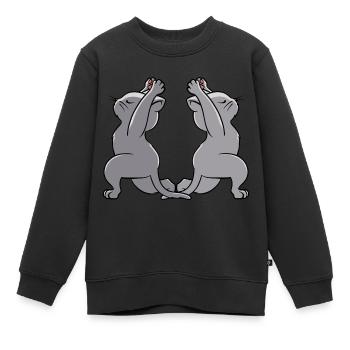 Yoga Chats Yogi Cat - Sweat Premium enfant bio - noir - Devant - AI Model Kid Female (0cm)