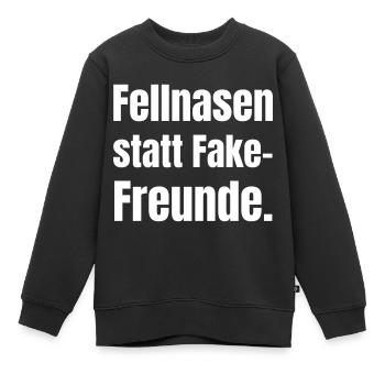 Fellnasen statt Fake-Freunde - Kinder Premium Organic Sweatshirt - Schwarz - Vorne - AI Model Kid Female (0cm)