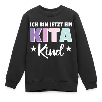 Je suis maintenant un enfant de la garderie 2025 Kita Start - Sweat Premium enfant bio - noir - Devant - AI Model Kid Female (0cm)